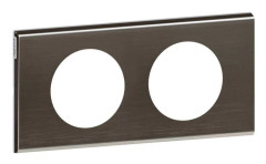 Avslutningsplatta - LEGRAND - Céliane - 2 positioner - Metall - Nickelsvart - 71mm