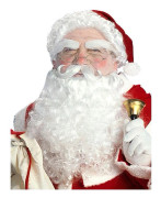 Jultomten kit mössa med hår och ansiktsbehåring