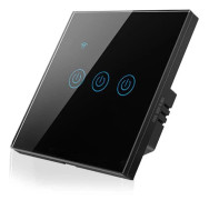 Touch Switch - LUNAVO - Dubbel - Härdat Glas - Trådlös - Intelligenta Dimmer