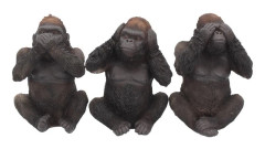Three Wise Gorillas 13cm