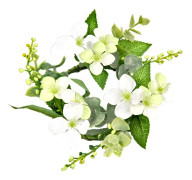 Ljusmanschett för blockljus vit hortensia