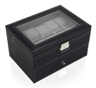 TD® klockbox väska herr dam läder förvaring display box förstklassig elegant utsökt flanell metallglans