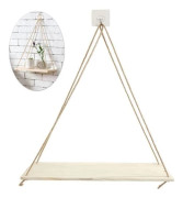 TD® Vägghängande Hylla Trävägg Flytande hyllor Rep Hyllor Rep för vardagsrum Kök Badrum, L 45x14x0,85c