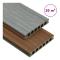 WPC-golvplattor med tillbehör för uteplats | 20 m² | Färg: Brun/Grå | Storlek: 2,2 m