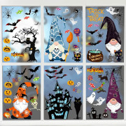 8 st Dubbelsidiga Halloween Fönsterdekorationer, Halloween Fönsterklistermärken, Halloween Fönsterdekorationer, Halloween Statiska Dekorationer, Halloween Väggdekorationer