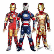 Barn Pojkar Deluxe Iron Man Cosplay Kostym Röd Guld