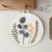 DIY Väggdekor Blomstermönster Broderibåge Kit Hem Väggdekor (Blomma S309),