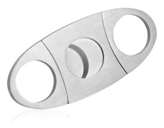 Cigarrskärare, cigarrskärare, dubbla blad cigarr sax, rostfritt stål cigarrskärare för de flesta storlekar cigarrer, silver