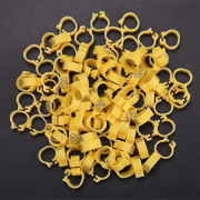 Hön Ring, 100 st/påse 8MM 001-100 Numrerade Plast Fågelbensringar Hön Duvbensringar Fjäderfä Duv Kyckling Fåglar Papegoja Clip Ringar Band (Gul)
