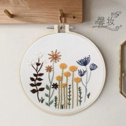 DIY Väggdekor Broderikit med Blomstermönster för Hemvägg (Blomma S303),