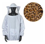 Biodlarjacka med hatt, professionell biodlarklädsel, biodlare, professionell biodlarskyddshatt (Vit)