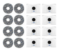 Ersättningsdammsugarpåse Tillbehörsset kompatibelt med Deebot T20 Omni/X1 Omni dammpåsar och moppduk