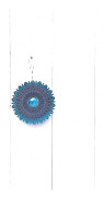 Vindspel Spinner 3D Blå med Glaskula (Storlek: 15cm)