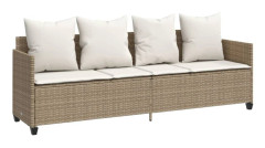 Solsäng med dynor beige konstrotting
