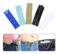 Tyg Verktyg Knapp Midjeförlängare Byxa Midjeförlängare Midjeband Kjol Byxor Jeans Elastisk Förlängare Black 5PCS