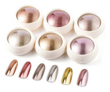 6 Lådor Roséguld Krom Nagelpulver, Metalliskt Nagelkonst Pigmentpulver Set, Glänsande Nagelglitterpulver med Magisk Spegeleffekt för Nagelkonst Design Dekor