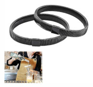 Halkfria Ärmhållare i Metall Stretch Elastiska Armband Armbandsärmhållare 1 Par Black