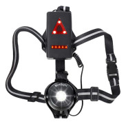 Innovativ bröstlampa för nattlöpning, uppladdningsbar justerbar stråle säkerhetslampa med reflexband, synlig handsfree-ficklampa för män