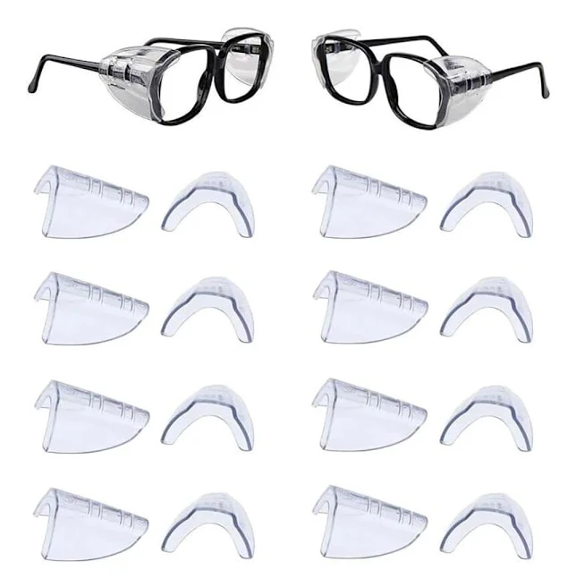 Skyddsglasögon Sidoskydd, Påskjutbara Sidoskydd med Mjukt TPU-Material Flexibel Universell Passform för Maximalt Ögonskydd från Vind och