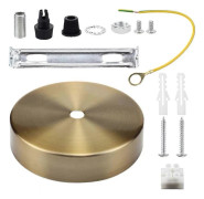 Takrosett Pendel Kabelgrepp Klämplatta för Armatur 100mm Välj Pendel Flerfärgad Komplett Set Guld