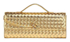 Handvävd Crossbody-väska för kvinnor - Läder Clutch-plånbok med avtagbar axelrem