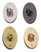 Oval Vridlås, Väsklås, Tumlås, DIY Spänne för Väskor, Böcker, Läder, Tyg, Handväskor, Plånböcker, 4-pack Jul