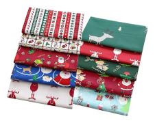 10-delars Jul Bomullstyg Paket, 10 Delar Jultema Tyg, Jul Fat Quarter Tecknad Quilt Bomull