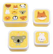 A Little Lovely Company Snackbox 4-pack Animal Friends