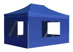 vidaXL Hopfällbart partytält med väggar aluminium 4,5x3 m blå