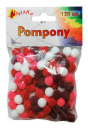 Färgglada pompoms blanda röd 120 st Shan SP04