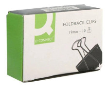Q-CONNECT Fällbara klippan 19 mm svart stål förpackning av 10