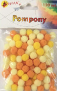 Pompoms färgglad mix 120 st 1 cm Shan SP06