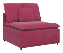Modulär mittmodul för soffa med kuddar - Elegant design & komfort | Färg: Vinröd | Storlek: 100 cm