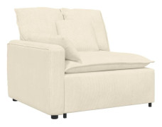Modulär soffa armstödsändmodul med kuddar | Färg: Gräddvit | Storlek: 100 cm