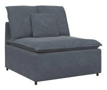 Modulär mittmodul för soffa med dynor - Elegant design och komfort | Färg: Mörkgrå | Storlek: 100 cm