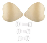 INF Hjärtformad självhäftande BH Beige L