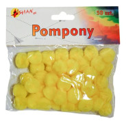 Pompoms färgade gula 50 st Shan SP11