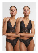 UC Ladies UC Allover Lace Tanga 2-Pack Black/Black / S Underkläder