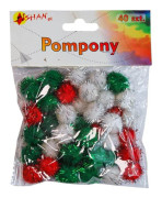 Färgglada julpompoms mix 40 st Shan SP20