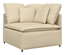 Modulär hörnmodul för soffa med kuddar - Elegant och komfortabel | Färg: Creme | Storlek: 100 cm