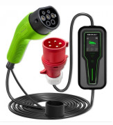 Qoltec Mobilladdare för elbilar 2in1 justerbar Type2 | 11kW | 3 faser | CEE 5 PIN | LCD | Bärbar | Wallbox | 5m