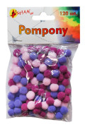 Färgglada pompoms mix lila 120 st Shan SP03