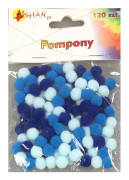 Färgglada pompoms blanda blå 120 st Shan SP01
