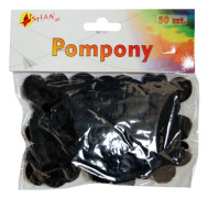 Färgade pompoms svarta 50 st Shan SP10