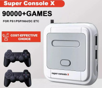 Super Console X Retro Video Game Console Support 90000 Games 256GB + 2 Game pads