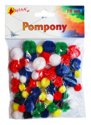 Akryl pompoms mix av färger 78 st Shan SP21