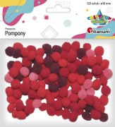 Titan Polyester pompoms 10mm röd 120st.