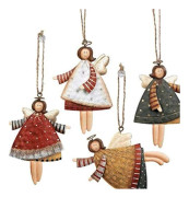 Ängel Docka Hänge, Klassisk Design Jul Dansande Änglar För Julgranshängning, Eleganta Änglar För Hemdekoration (4 ST)