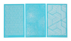 3 st Silk Screen Schabloner för Polymerlera Återanvändbara DIY Silk Screens för Papperskort T-shirts Canvas Glasögon 209 213 222