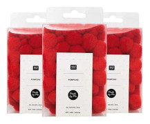 300 röda pompoms Röd